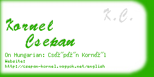 kornel csepan business card